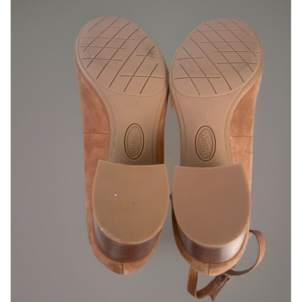 Eurosoft Devi Sofft Womens Pumps Sz 7.5M Tan Suede Studded Chunky Heel Lagenlook - Picture 5 of 5